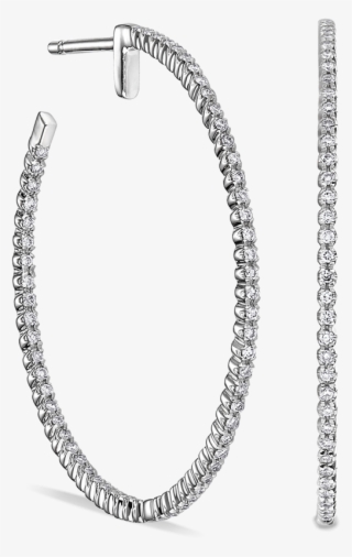 Large Thin In And Out Diamond Hoop Earrings - Earrings