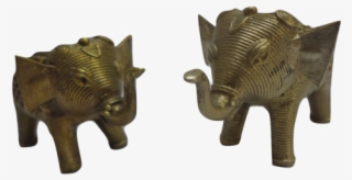 Handmade Brass Metal Elephant Design Indian Dhokra - Statue