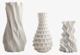 Abstract Funky White Modern Vase Set - Vase