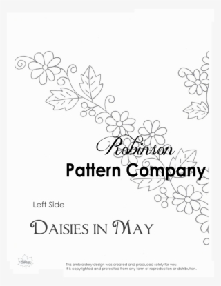 Daisies In May Hand Embroidery Pattern - Line Art