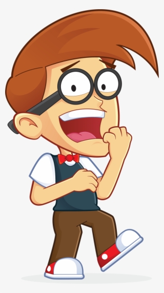 Free Nerd Geek With Shocked Expression People High - Cartoon Kid Shocked