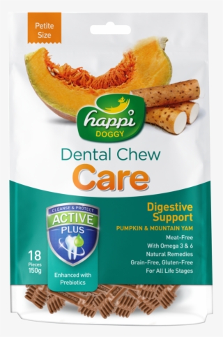 Happi Doggy Dental Chew Care Digestive Support Pumpkin - Happi Doggy Dental Chew Care
