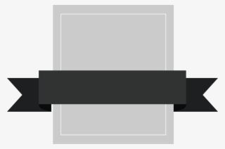Gray Rectangle Badge With Black Ribbon