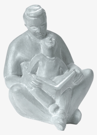 Father & Son Reading - Estatua Pai E Filho