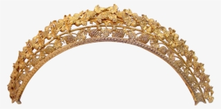 Regency Or Late Georgian Gilded Metal Tiara With Grapes - Gold Leaf Crown Png