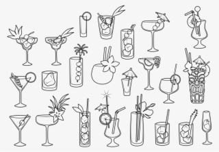 Png Transparent Library Cocktail At Getdrawings Com - Cocktail Line Drawing