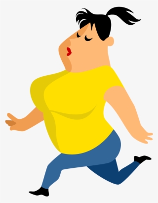 Running Illustration Yellow Obese - Running