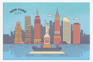 Nyc New York City Skyline Canvas Wrap Wall Art - Skyline