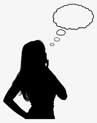 Thinking Woman Silhouette - Woman Thinking Png