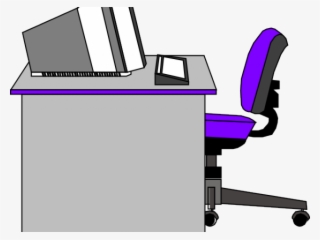 Office Desk Clipart - Desk And Computer Clip Art