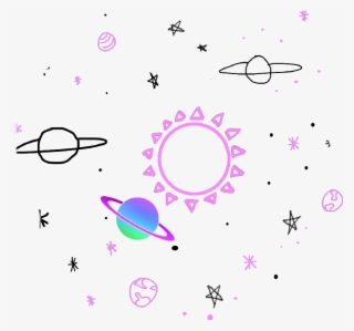 Sticker Space Tumblr Colors Cute Pink Purple Stars - Imagen En Png De Planetas