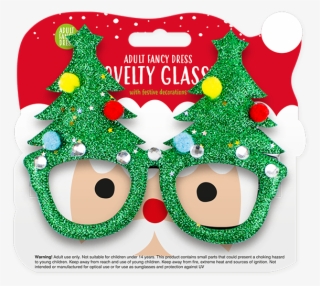 Adult Fancy Dress Novelty Glasses With Christmas Decorations - Novelty Christmas Glasses