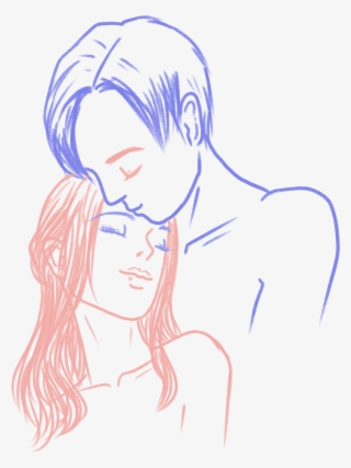 Hand Drawn Valentine Couple Men Women Png And Psd - Sketch