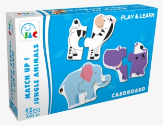 Cardboard Match Up Puzzle Jungle Animal - Indian Elephant