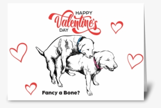 Funny Dog Valentines Card - Illustration