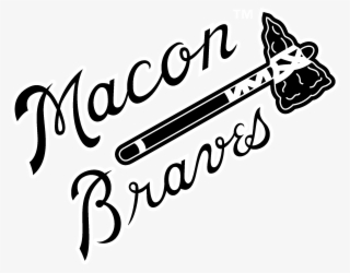 Macon Braves Logo Black And White - Atlanta Braves