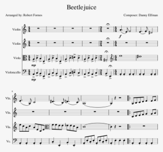 Beetlejuice Sheet Music For Violin, Viola, Cello Download - My Father's Favorite Piano Sheet