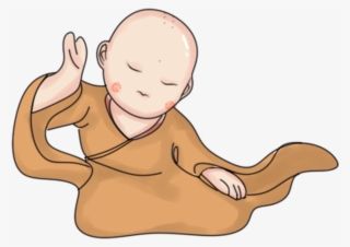 Little Monk Free Cute Cartoon Png And Psd - Buddhism
