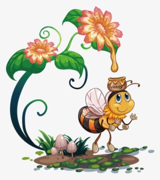 Kisspng Bee Honey Flower Royalty Free Cute Bee - Бджола І Шершень Сковорода