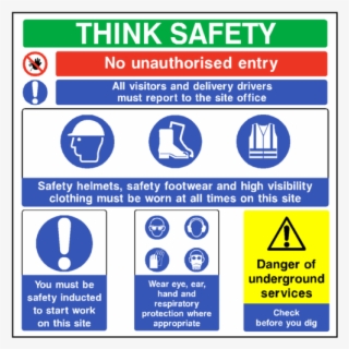 Think Safety Construction Sign - Safety Signs Construction