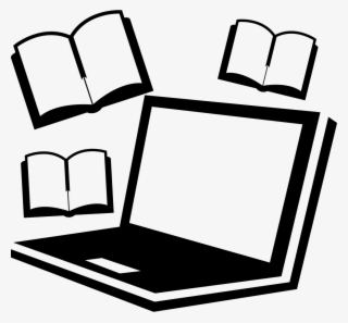 Png File Svg - Books And Laptop Icon