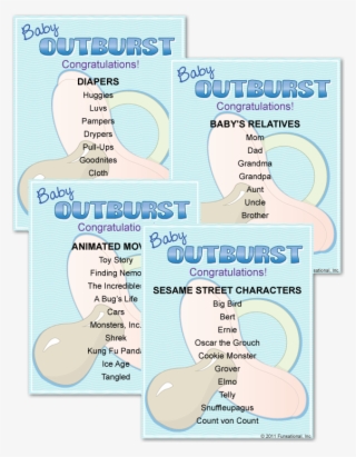 Printable Baby Shower Outburst Cards - Paper