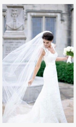 Veil - Wedding Dress With Chapel Veil