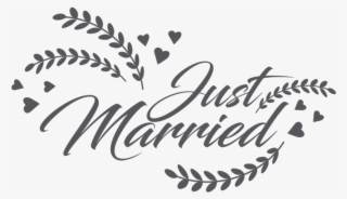Married Just Jesus Our Logo Font Signs, - Wedding Text Png