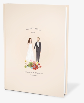 Custom Wedding Guest Book Album With Bespoke Portrait - Bride