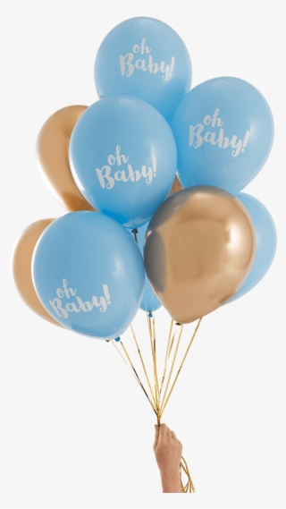 oh baby blue & gold party balloons - blue and gold balloons