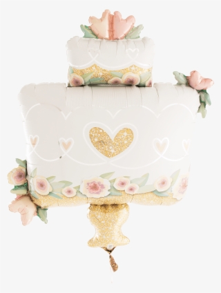 Glitter Gold Wedding Cake Supeershape Balloon - Cake Decorating