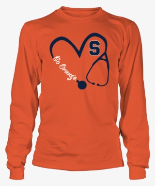 Syracuse Orange - Heart 3/4 - Nurse - Orange Shirt - Clemson Tiger Shirts Girl