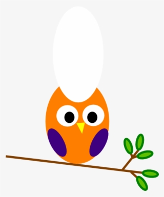 Purple Orange Owl Clip Art - Owl Clip Art