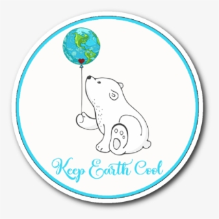 Earth Day Sticker Polar Bear Keep Earth Cool - Illustration