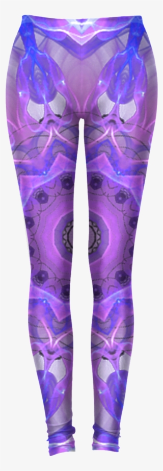 Abstract Plum Ice Crystal Palace Lattice Lace Mandala - Leggings