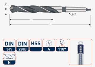 Hss Drill Bit, Morse Taper, Silver-line - Meerfasenboor 17