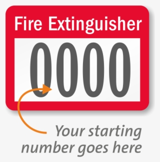 Fire Extinguisher Label, Numbering, Pack Of - Fire Extinguisher Number Label