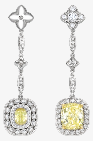 Fancy Yellow Cushion Shape Diamond Drop Earrings By - Earrings