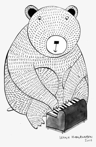 Photo Of Piano Bear As Png 8 Bit - Children's Book Bear Illustration