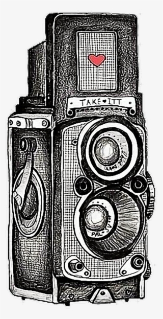Polaroid Sticker - Drawing Of Retro Camera