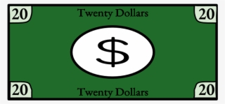 Twenty Dollar Bill, 20, Png - Sign