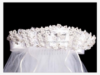 First Communion Veil With Floral Crown $24 - Headpiece