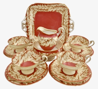 Very Elegant Pre-war Tea Set For Four, Royal Worcester - Saucer