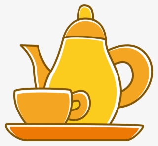 Teaware Coffee Clip Art Tea Set Transprent - Cha De Cozinha Amarelo Vetor