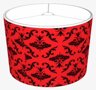 Red And Black Damask - Black And Red Lamp Shade