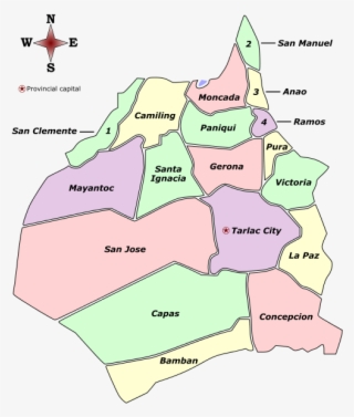 Tarlac Labelled Map - Map Of Tarlac Province