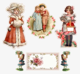 Vintage Children Stickers - Scrapbooking
