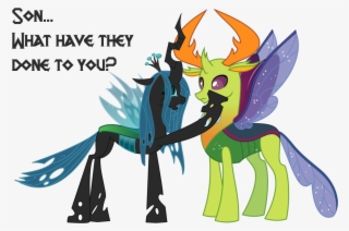 Crying, Despair, Dialogue, Draco In Leather Pants, - Queen Chrysalis X Thorax