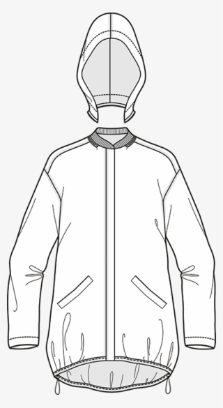Rain/sport Jacket Technical Drawing - Hoodie Transparent PNG - 410x750 ...