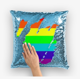 Gay Pride V2 Sequin Cushion Cover - Sequin Pillow With Face